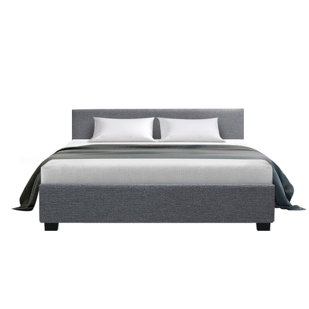 Nino Bed Frame Fabric - Grey King Artiss