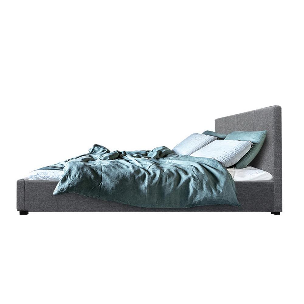 Nino Bed Frame Fabric - Grey King Artiss