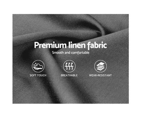 PIER Bed Frame Base Mattress Platform Fabric Wooden - Grey Artiss