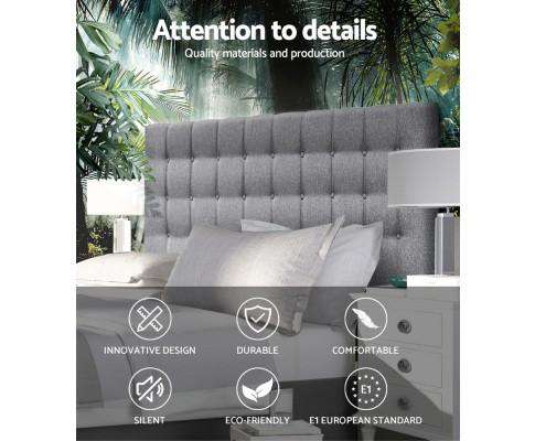Upholstered Fabric Headboard - Grey Artiss