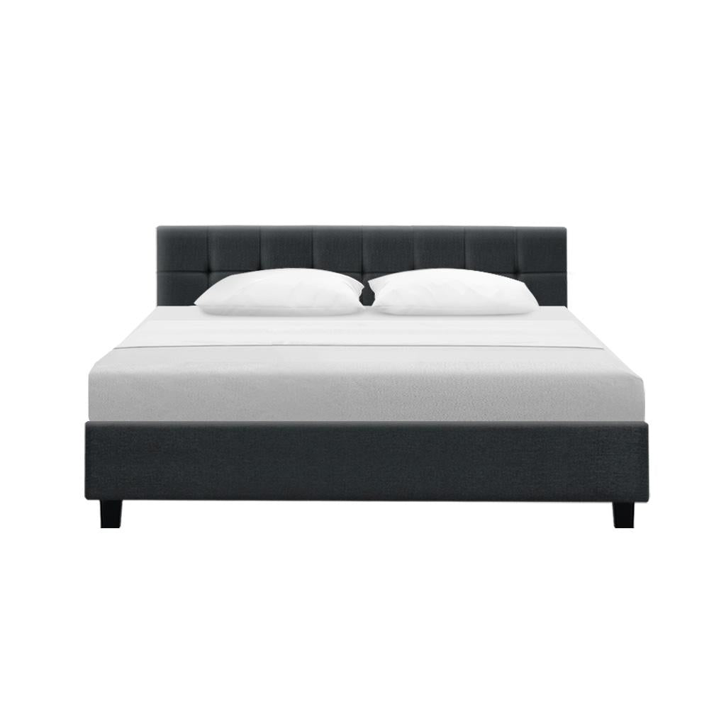 Soho Bed Frame Fabric- Charcoal King Artiss