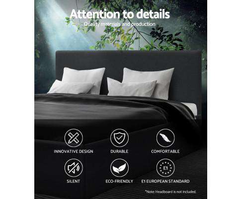 Gas Lift Bed Frame Base With Storage Platform Fabric - Grey Artiss