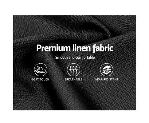 Fabric Bed Frame Headboard with Drawers - Charcoal Artiss