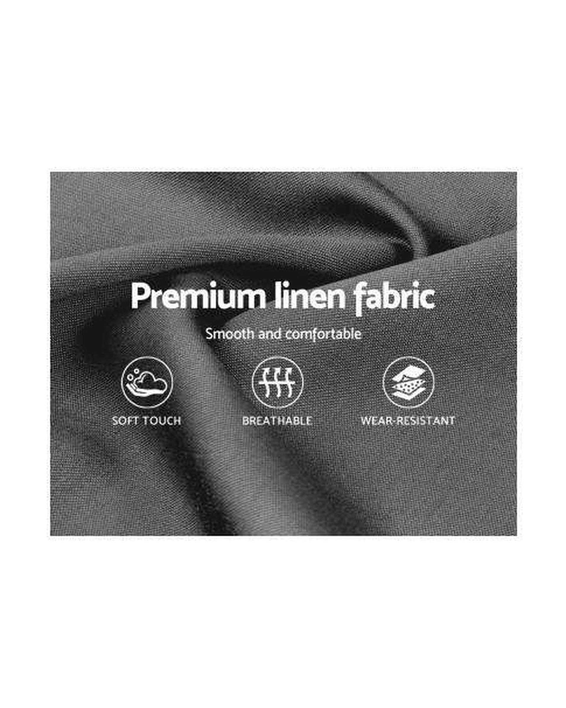 Bed Frame with 4 Storage Drawers AVIO Fabric Headboard Wooden - Grey Artiss