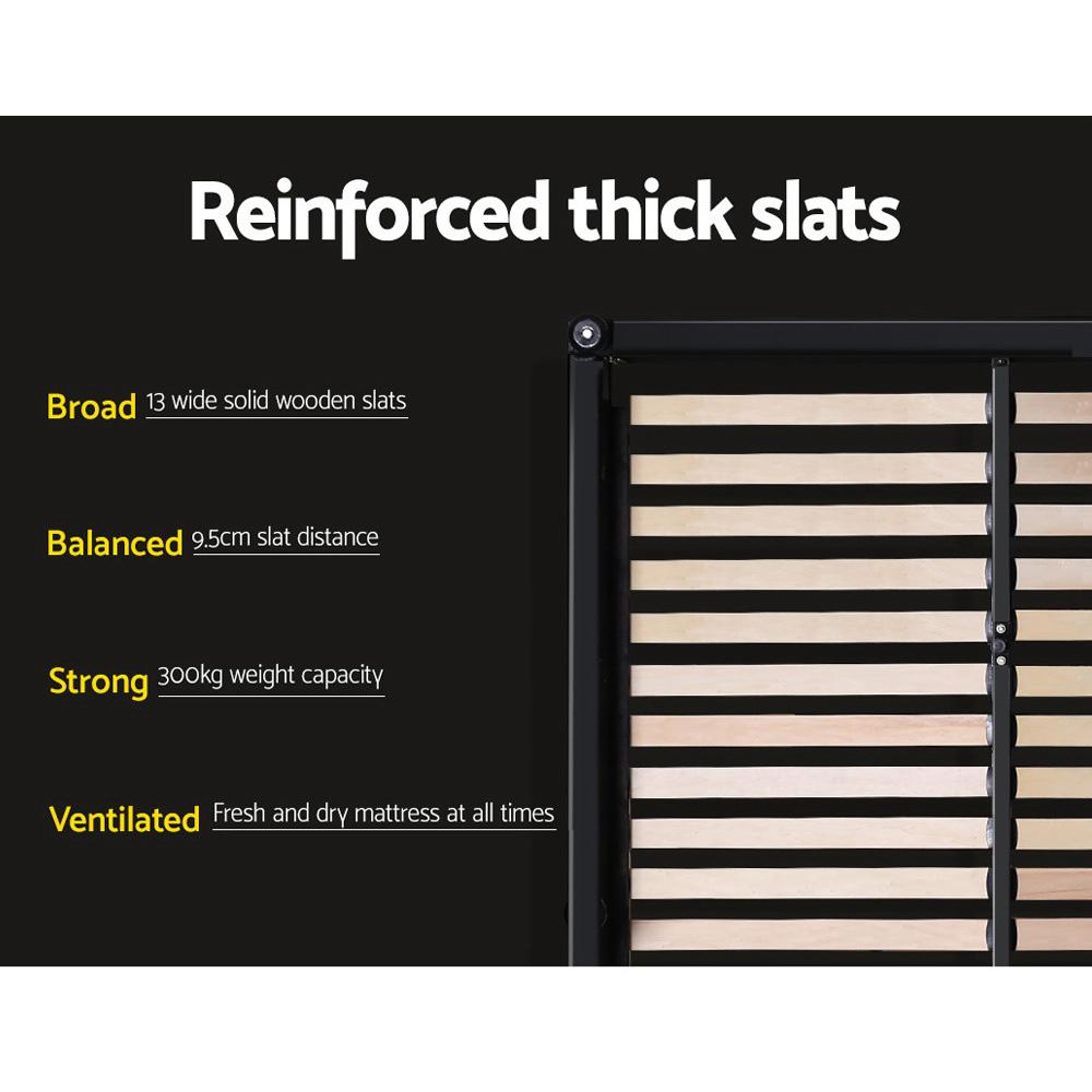 Flio Bed Frame PU Leather - Black Queen Artiss