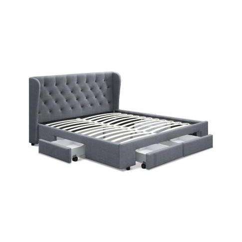 Mila Fabric Storage Bedframe - 2 Colours ARTISS