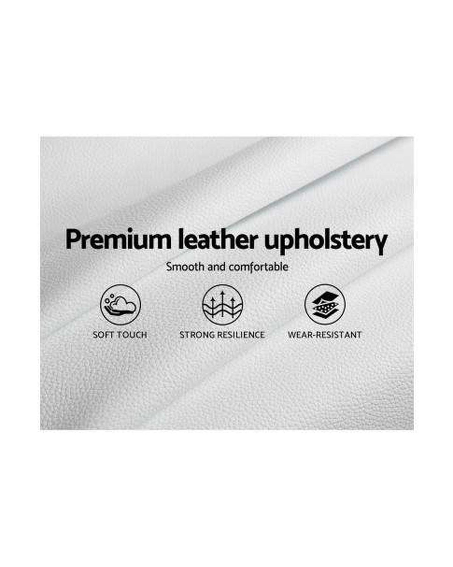 TIYO Gas Lift Bed Frame Base With Storage Mattress PU Leather - White Artiss