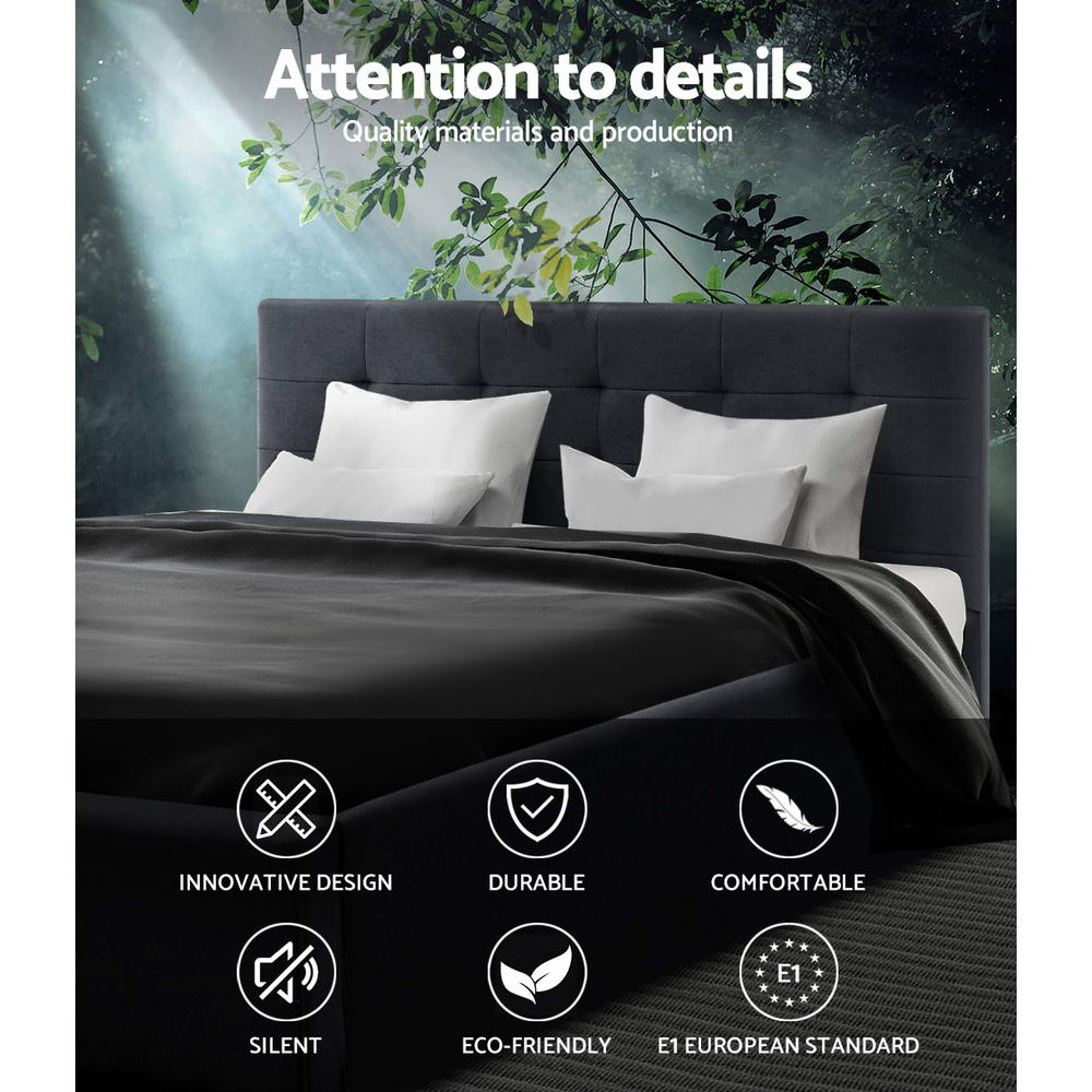 Bed Frame Queen Size Gas Lift Base With Storage Mattress Fabric Lisa Artiss