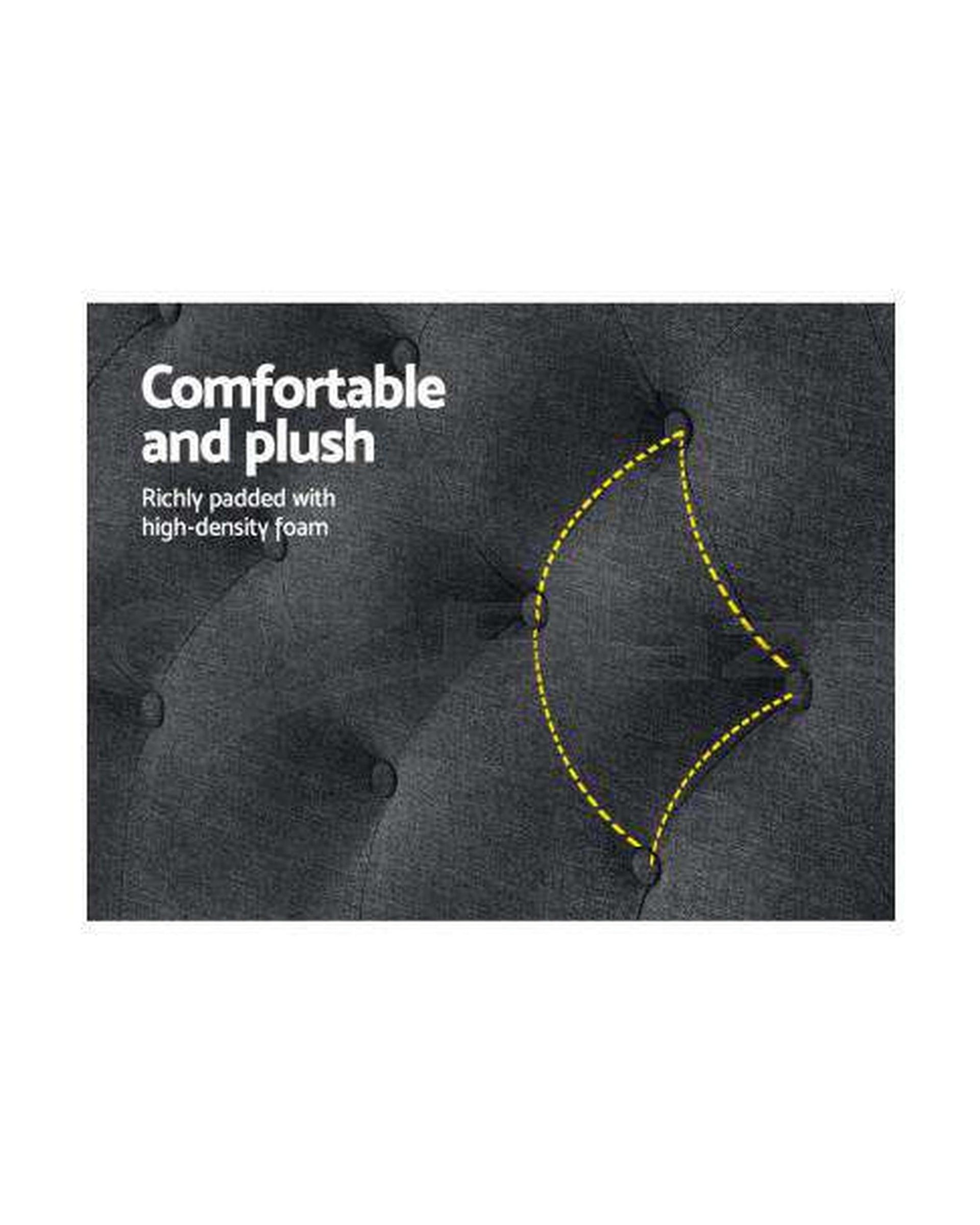 Bed Head Headboard Bedhead Fabric Frame Base CAPPI Charcoal Artiss