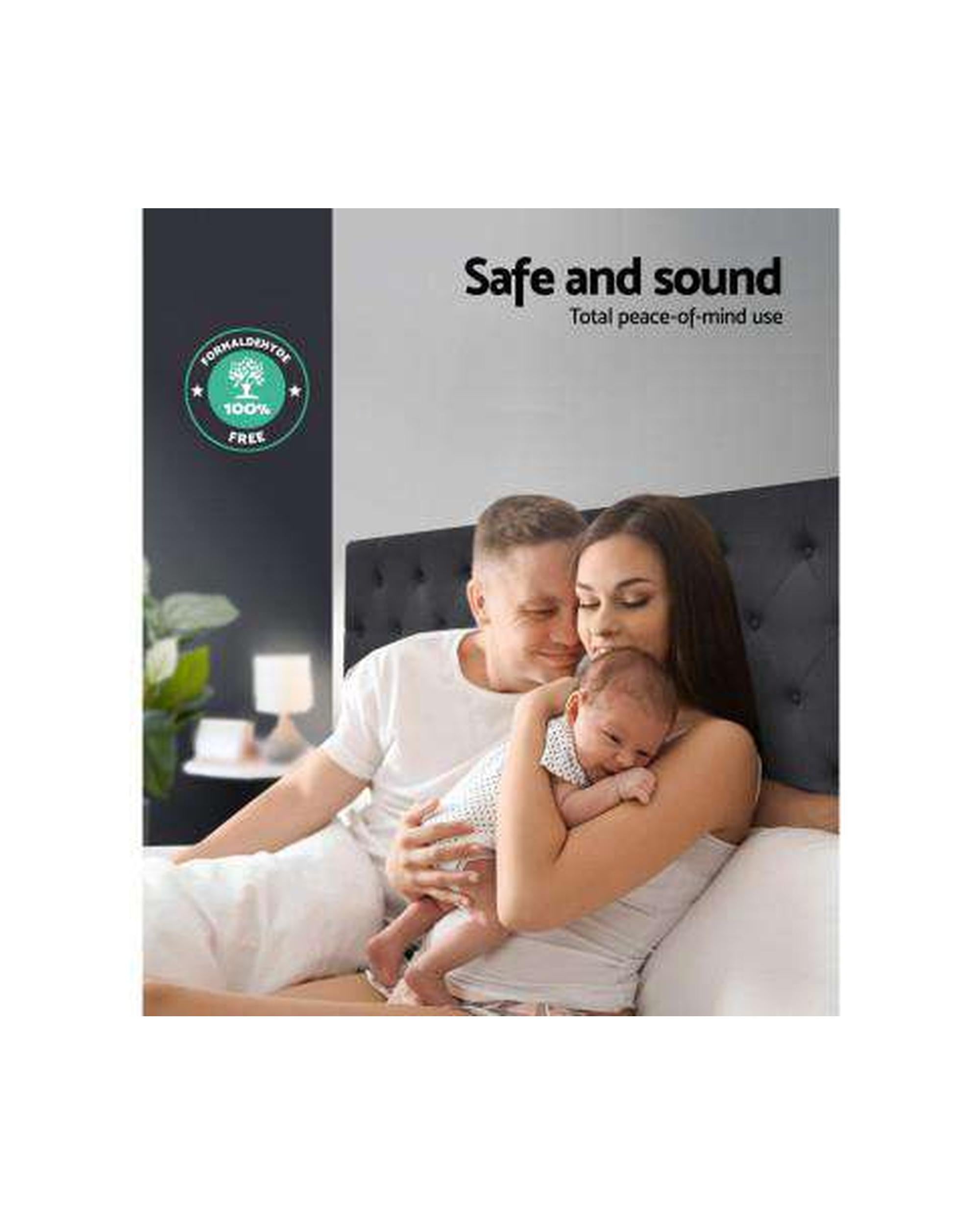 Bed Head Headboard Bedhead Fabric Frame Base CAPPI Charcoal Artiss