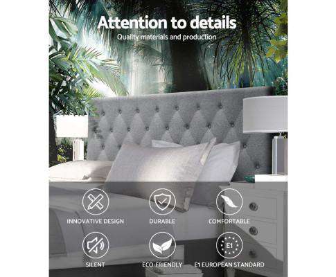 Bed Head Headboard Bedhead Fabric Frame Base CAPPI Grey Big Bedding Australia
