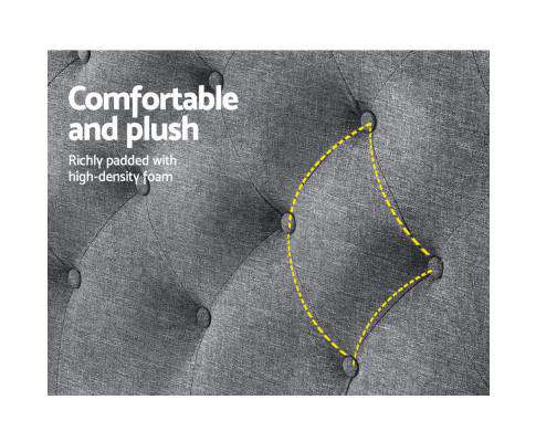 Bed Head Headboard Bedhead Fabric Frame Base CAPPI Grey Big Bedding Australia