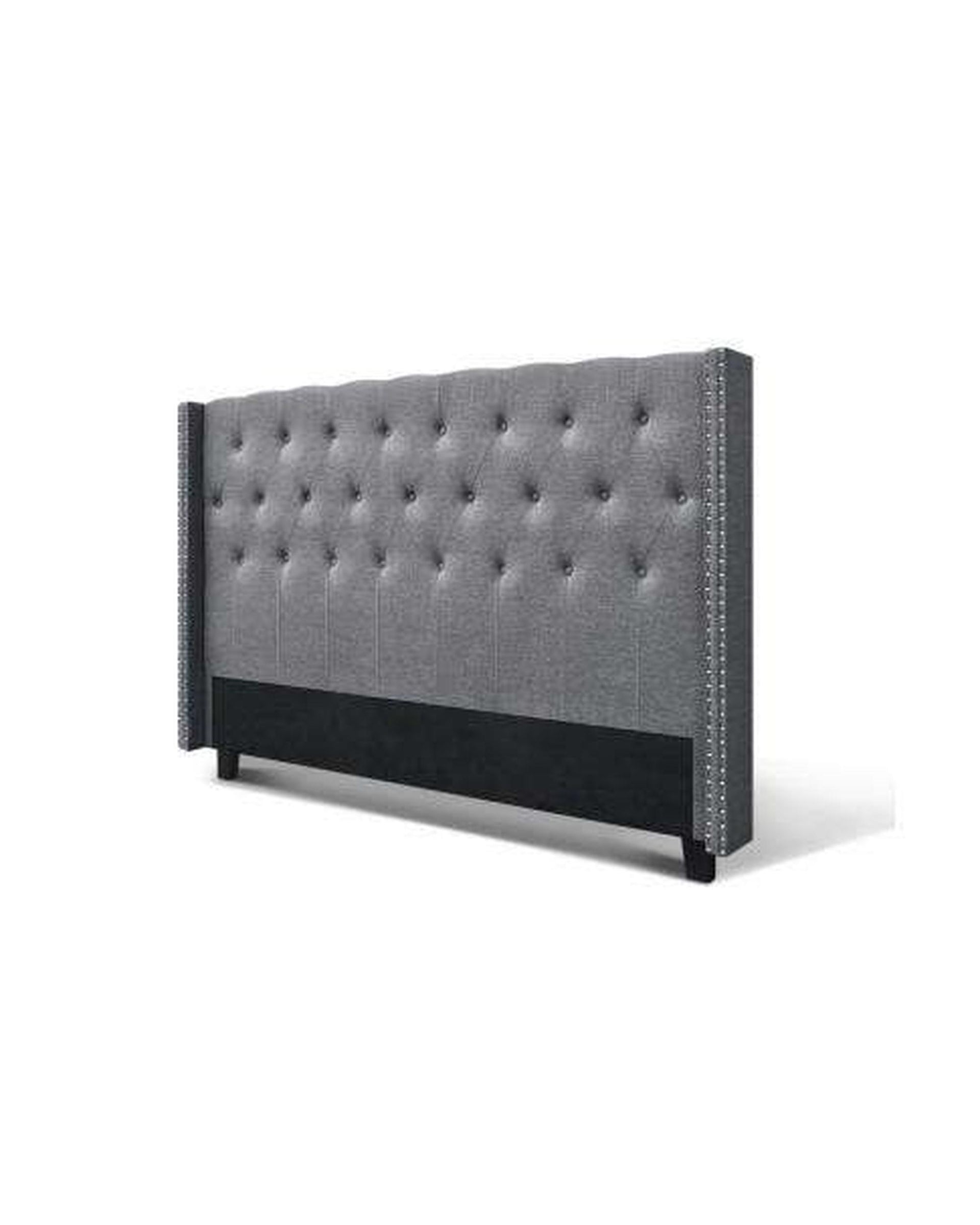 Bed Head Headboard Bedhead Fabric Frame Base Grey LUCA Artiss