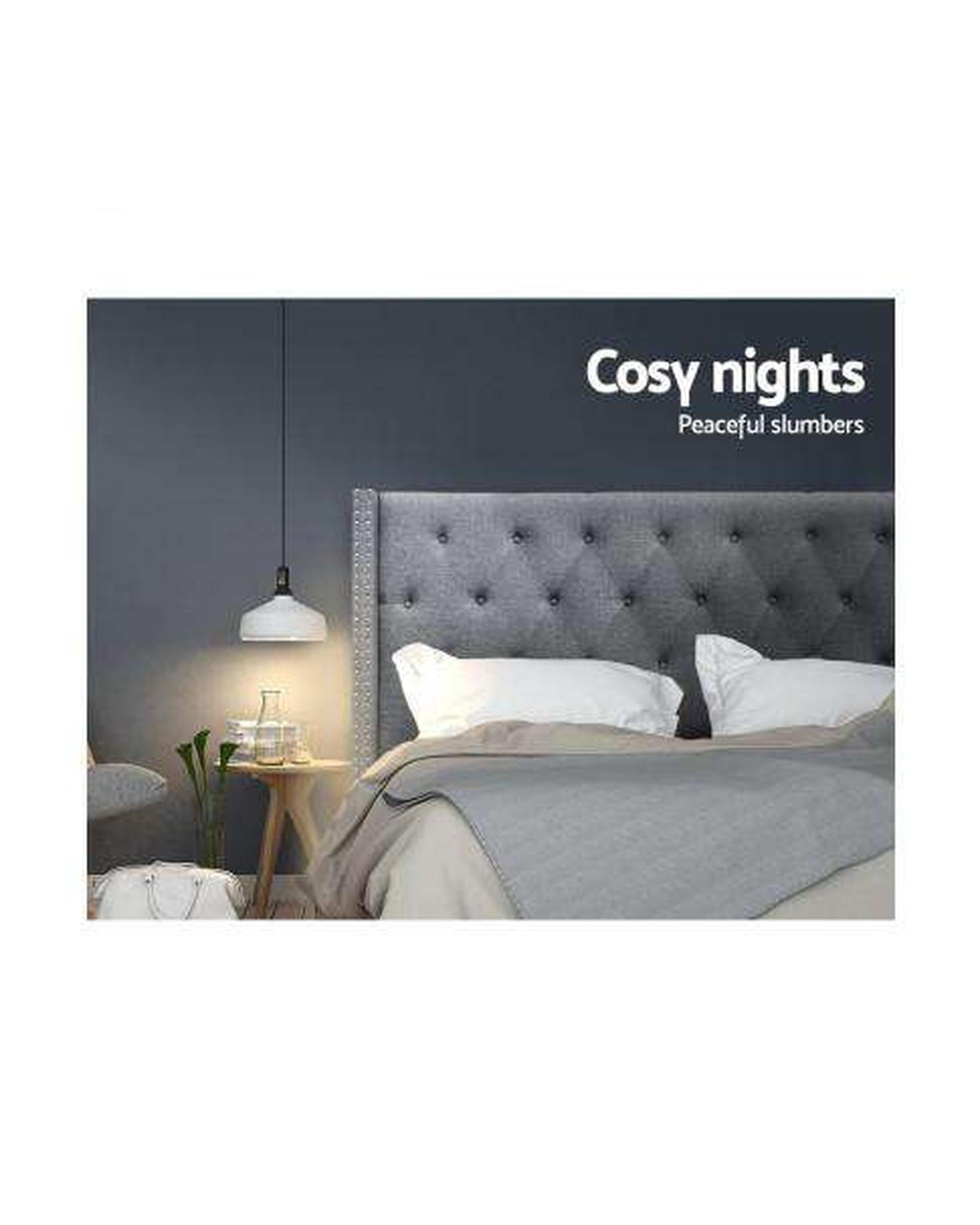 Bed Head Headboard Bedhead Fabric Frame Base Grey LUCA Artiss