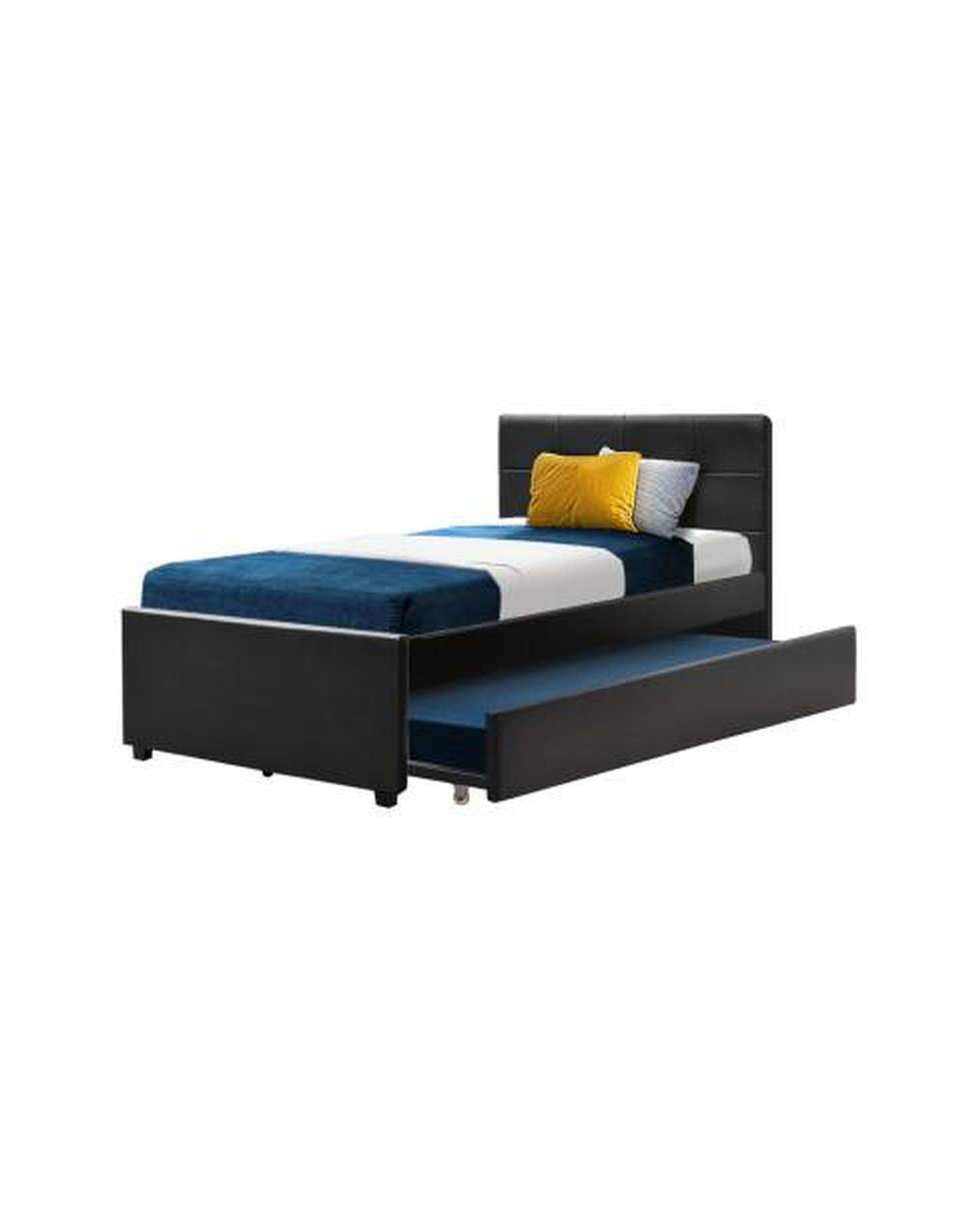 Trundle Bed Frame Wooden Bed King Single Size Base Daybed Mattress Wood Leather Artiss