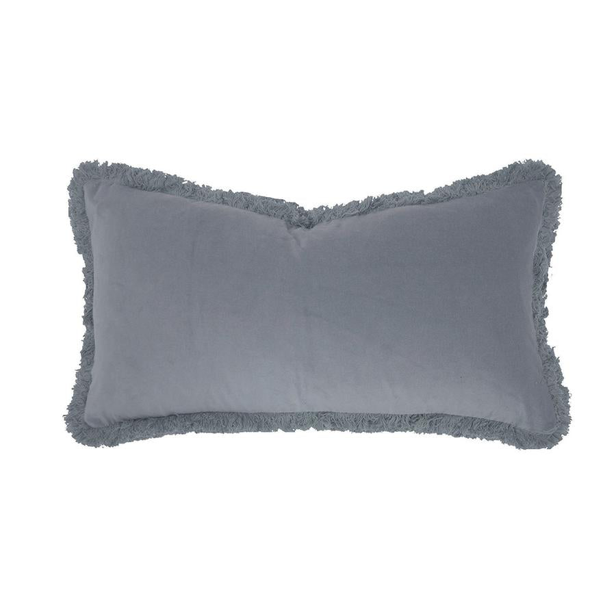 Bambury Velvet Cushion - Rectangle - Steel Blue Bambury
