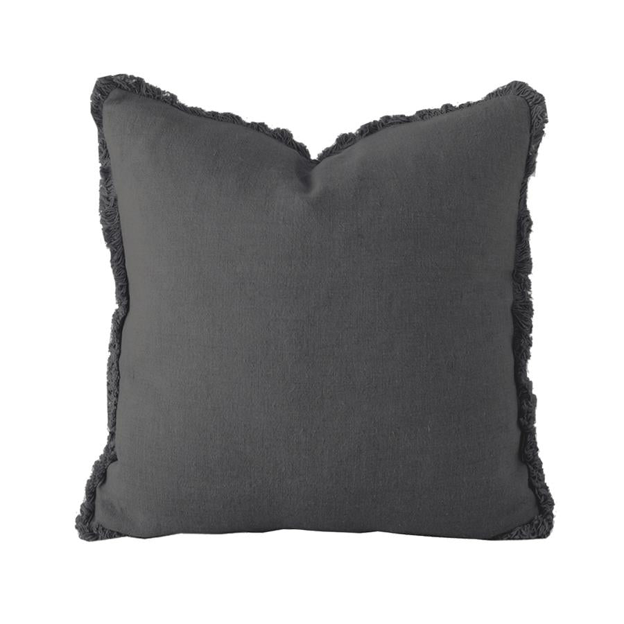 Bambury Linen Cushion - Square - Charcoal Bambury
