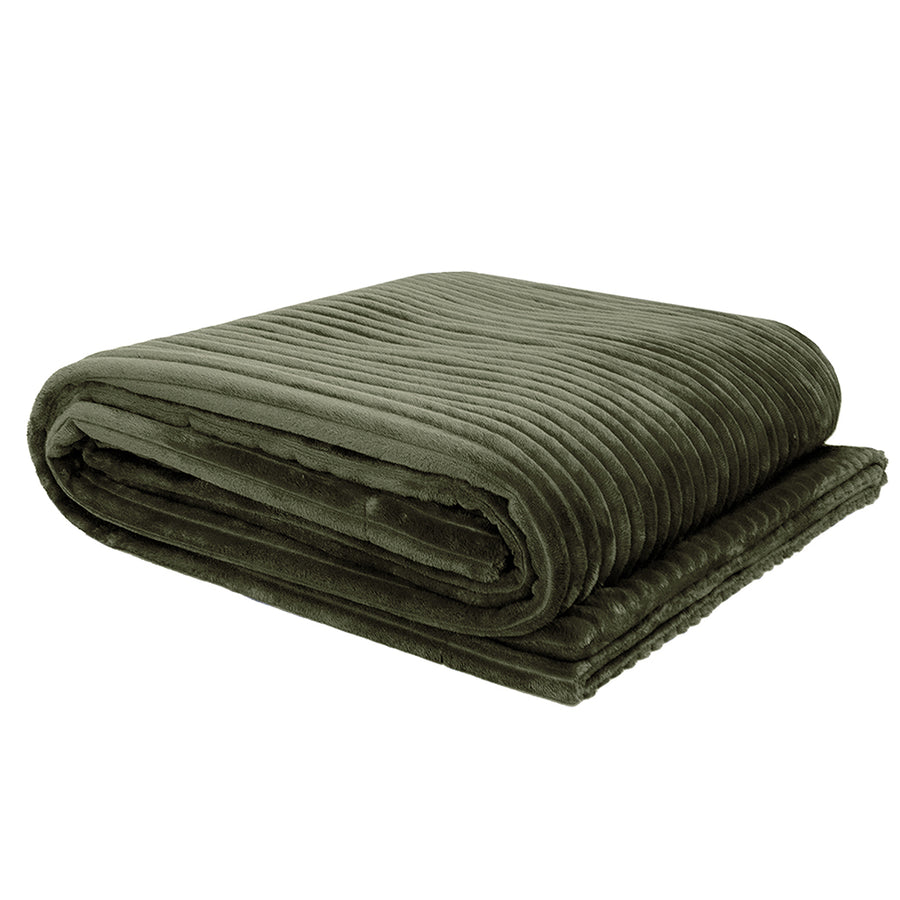 Bambury Channel Throw - Olive Bambury