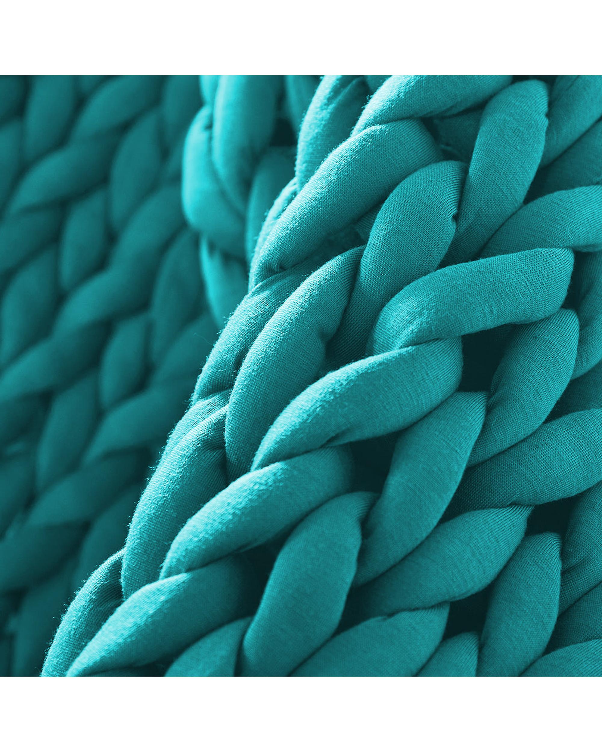 Knitted Weighted Blanket Chunky Bulky Knit Throw Blanket 3KG Blue Green Dreamz