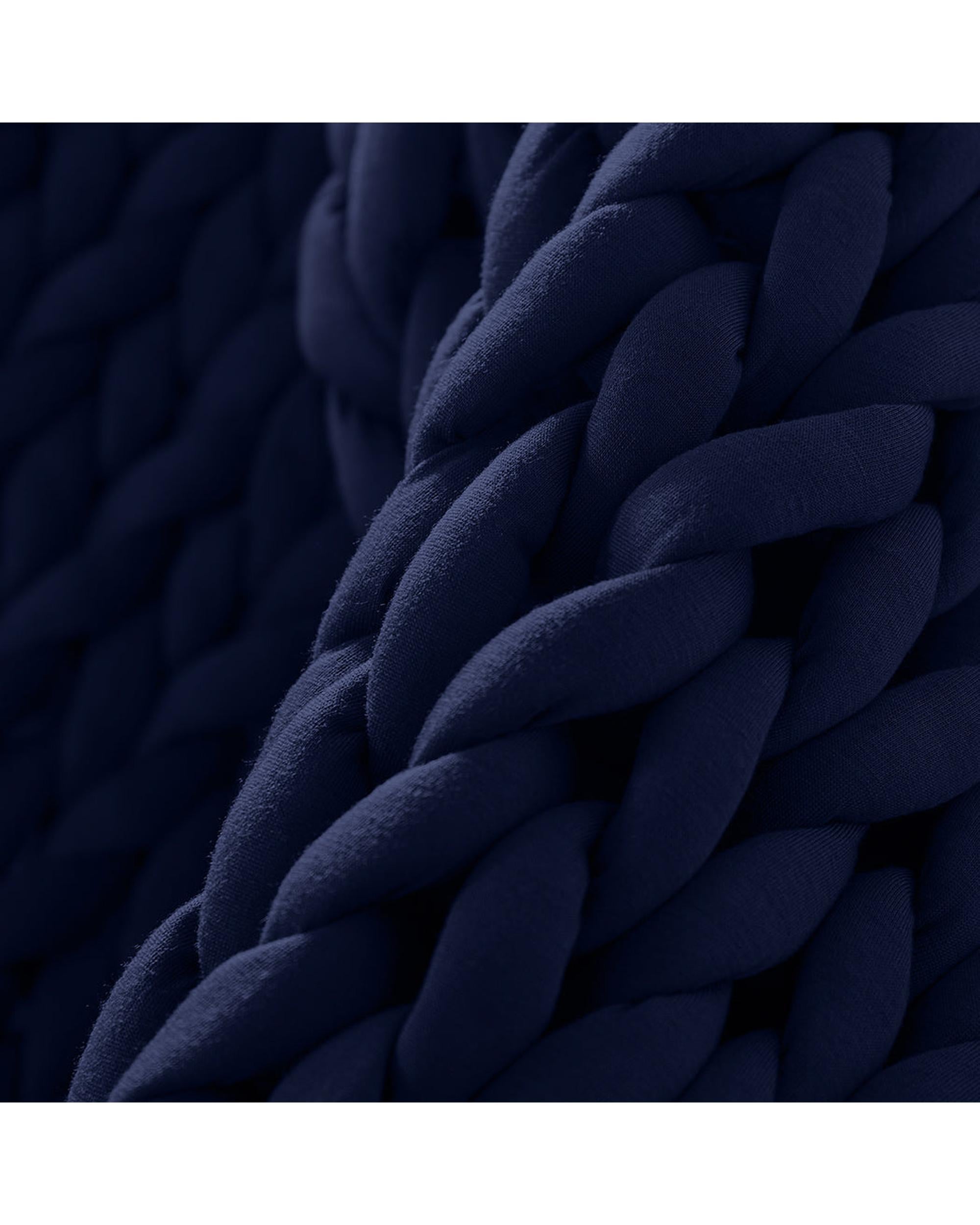 Knitted Weighted Blanket Chunky Bulky Knit Throw Blanket 3KG Navy Blue Dreamz