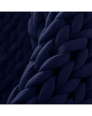Knitted Weighted Blanket Chunky Bulky Knit Throw Blanket 3KG Navy Blue Dreamz