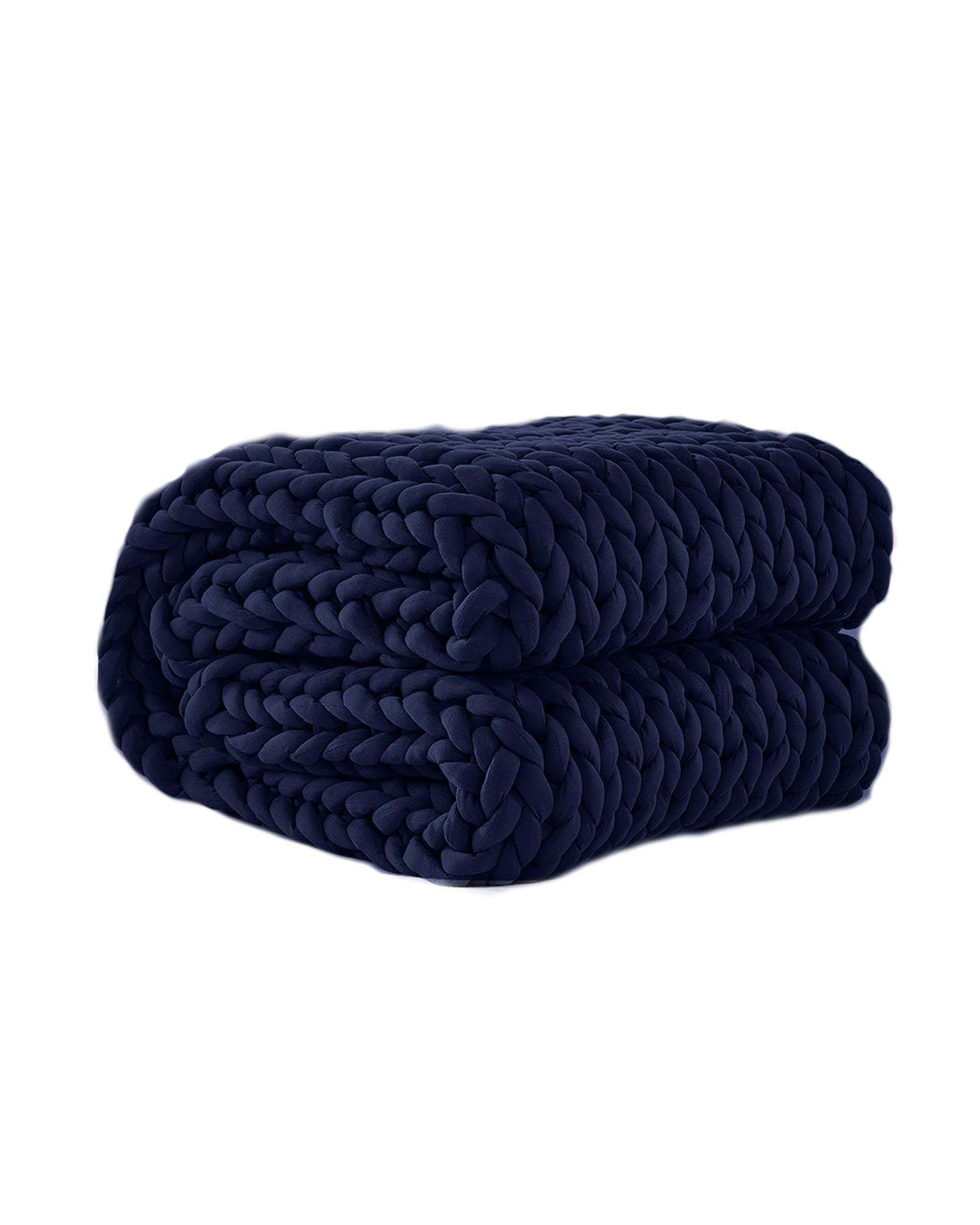 Knitted Weighted Blanket Chunky Bulky Knit Throw Blanket 3KG Navy Blue Dreamz