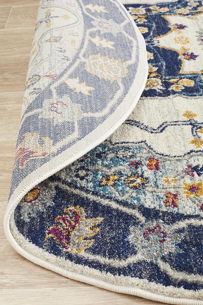 Babylon 201 Blue Round Rug Rug Culture