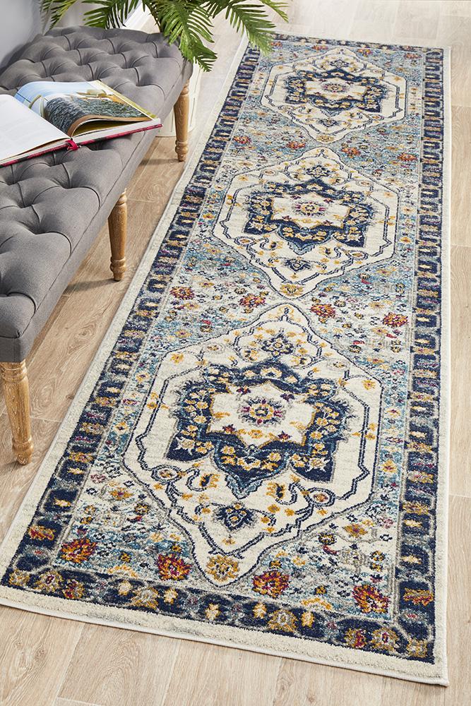 Babylon 201 Blue Runner Rug Rug Culture