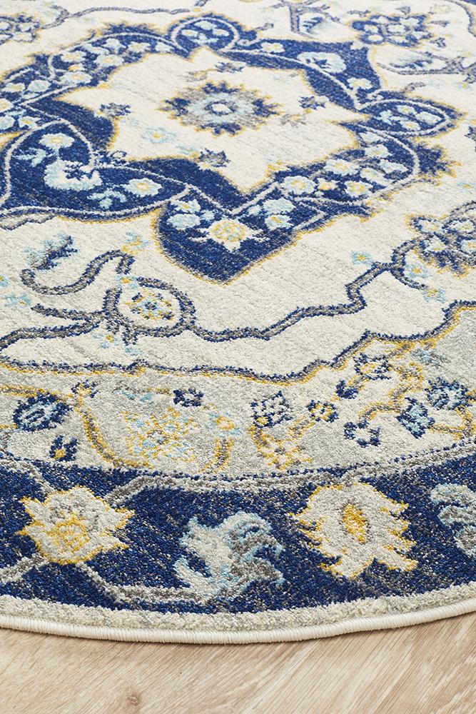 Babylon 201 Navy Round Rug Rug Culture