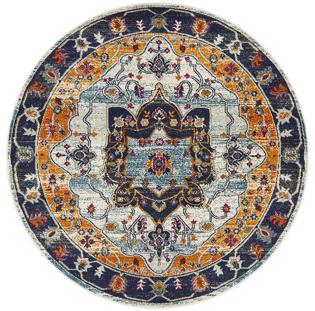 Babylon 201 Rust Round Rug Rug Culture