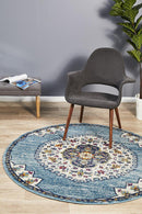 Babylon 202 Blue Round Rug Rug Culture