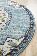 Babylon 202 Blue Round Rug Rug Culture