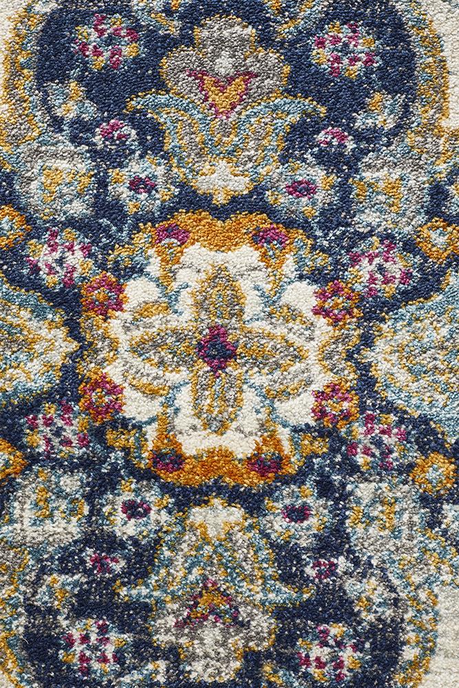 Babylon 202 Blue Round Rug Rug Culture