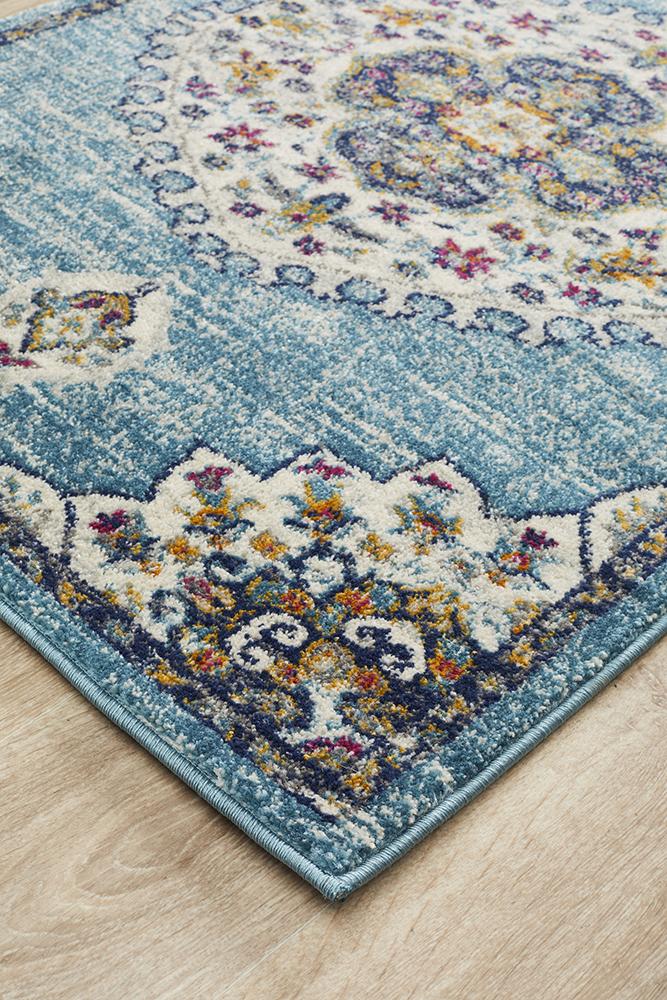 Babylon 202 Blue Runner Rug Rug Culture