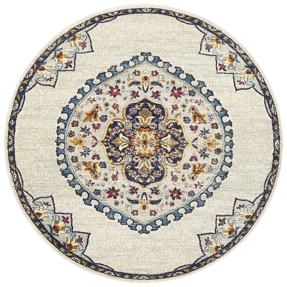 Babylon 202 White Round Rug Rug Culture