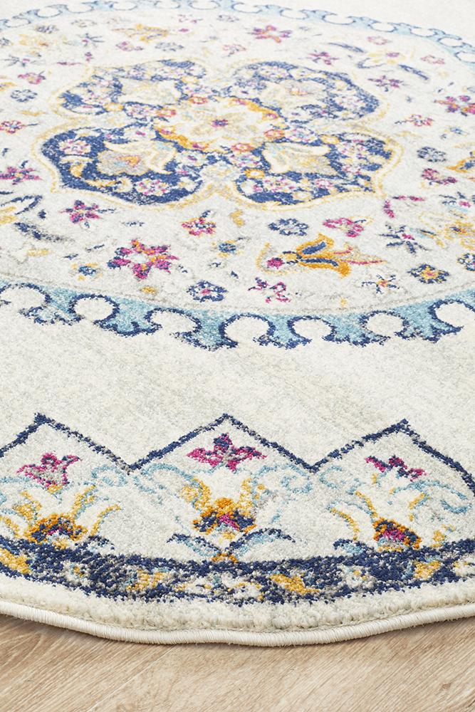 Babylon 202 White Round Rug Rug Culture
