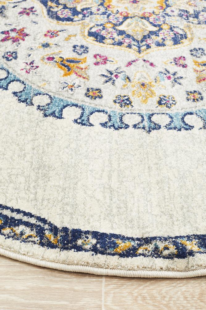 Babylon 202 White Round Rug Rug Culture
