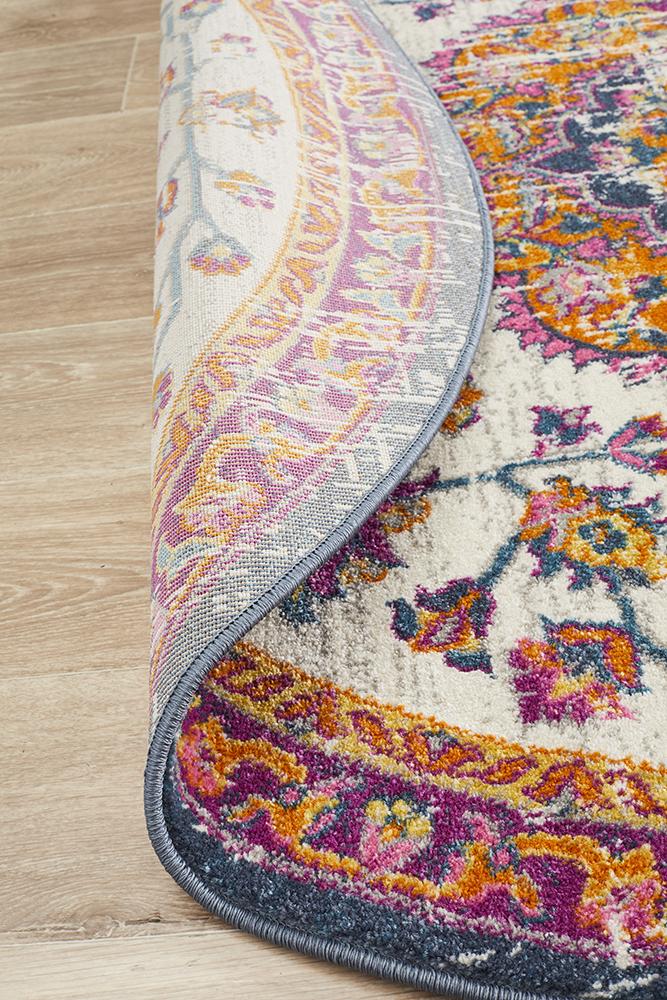 Babylon 205 White  Round Rug Rug Culture