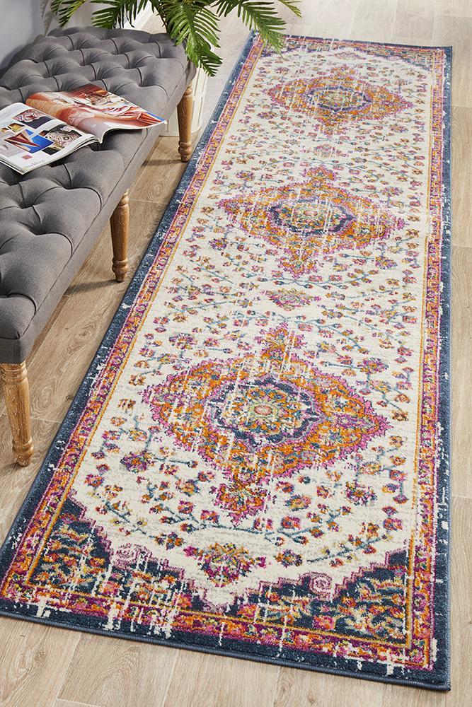 Babylon 205 White  Runner Rug Rug Culture