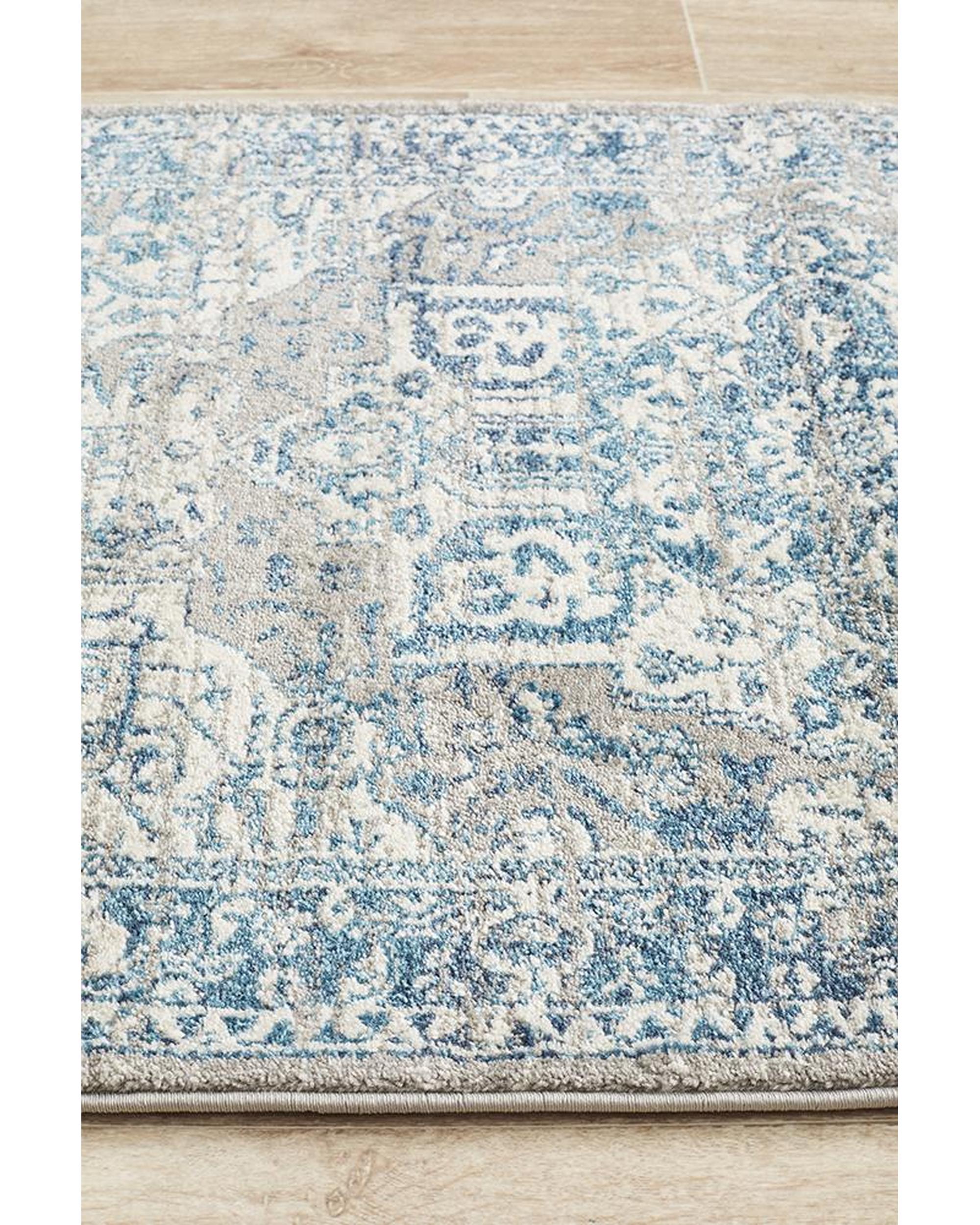 Babylon 207 Blue  Runner Rug Rug Culture