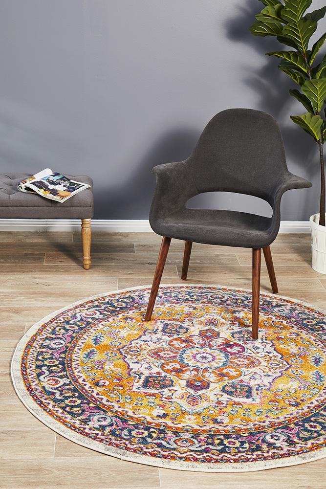Babylon 207 Multi  Round Rug Rug Culture