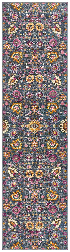 Babylon 210 Blue  Runner Rug Rug Culture