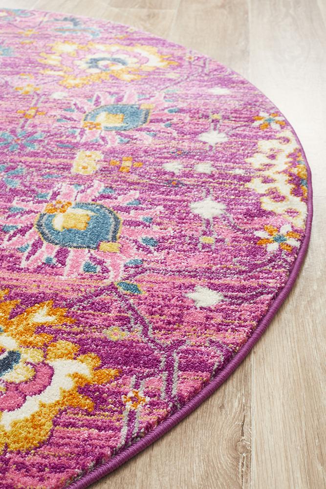 Babylon 210 Fuchsia  Round Rug Rug Culture
