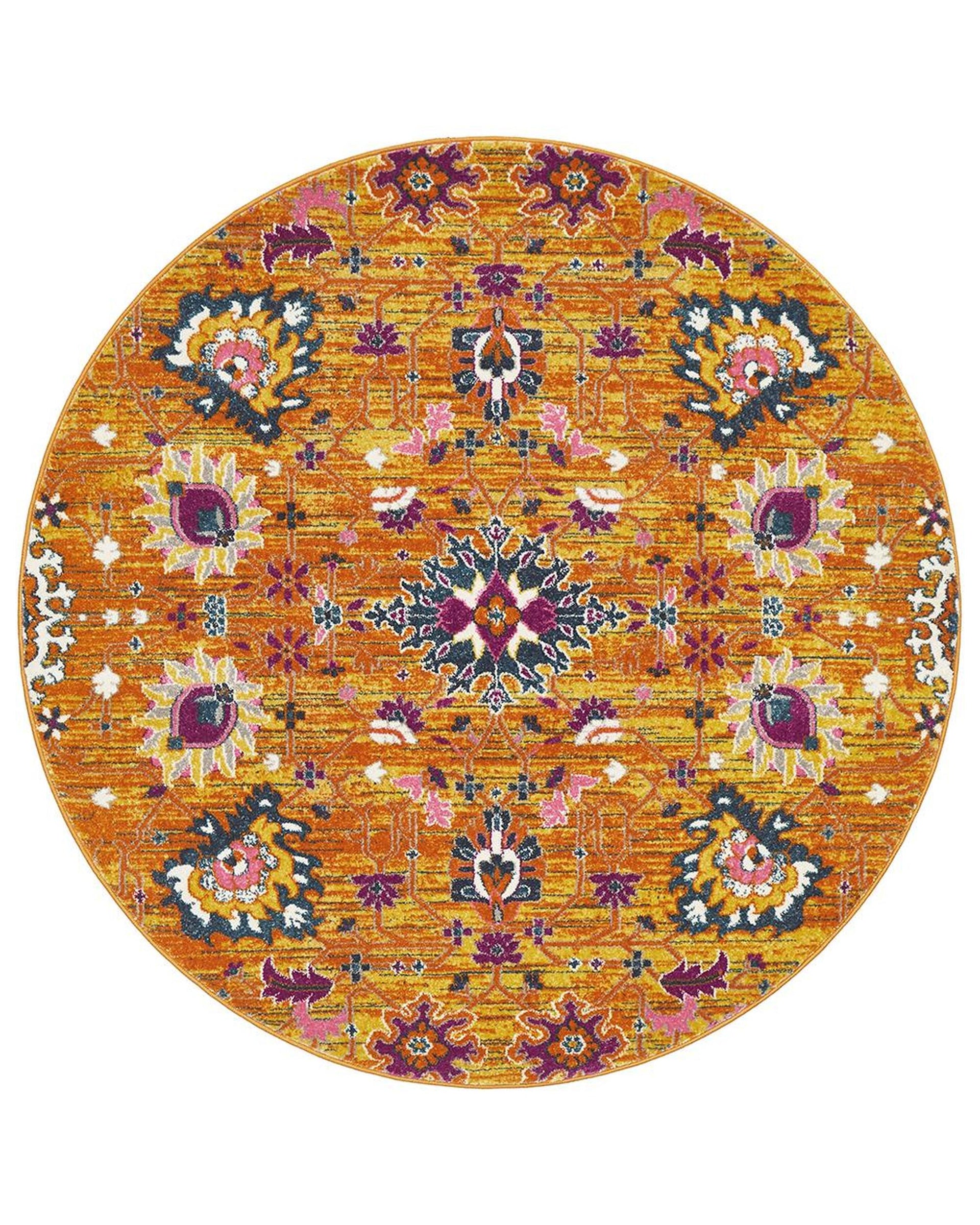 Babylon 210 Rust  Round Rug Rug Culture