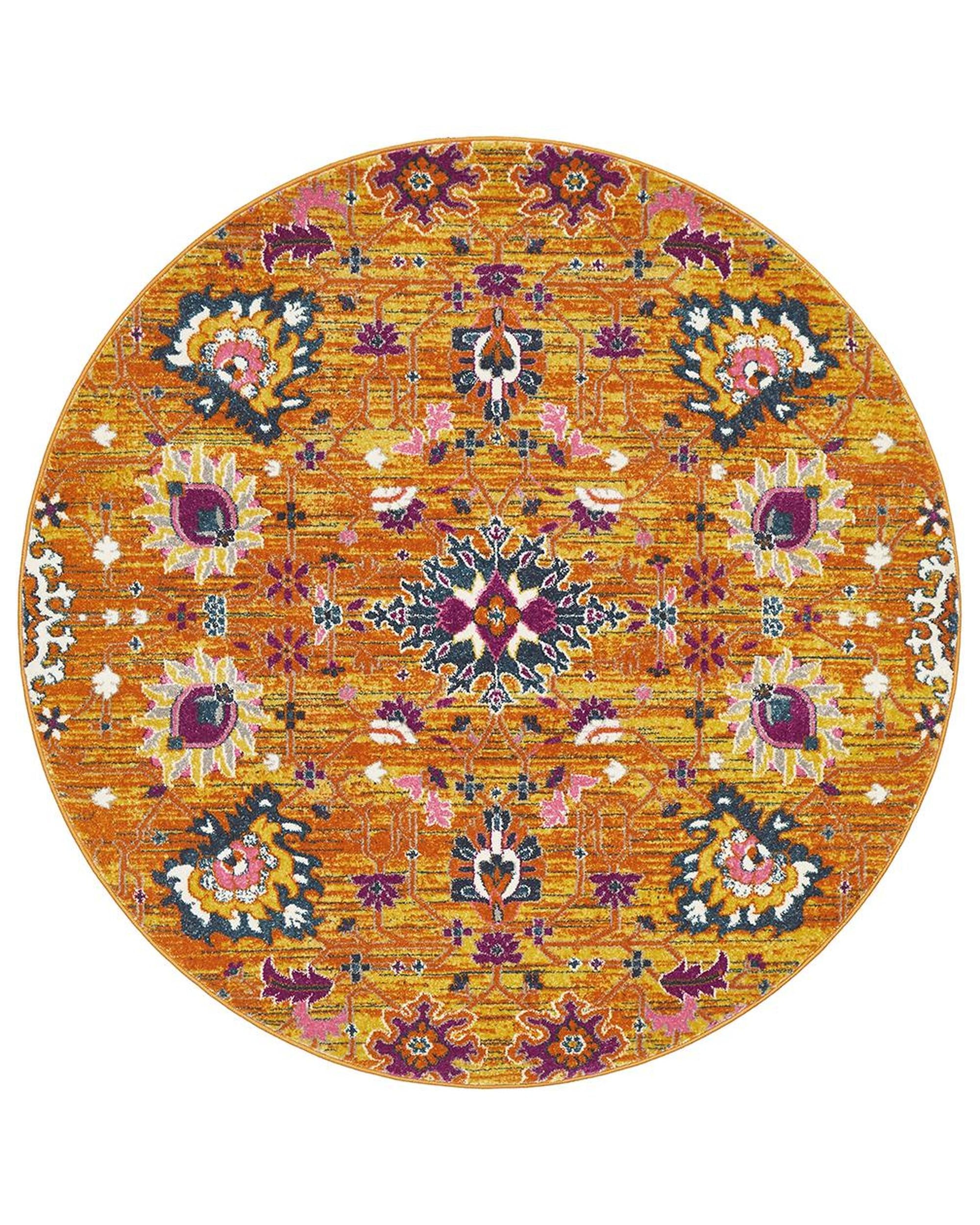 Babylon 210 Rust  Round Rug Rug Culture