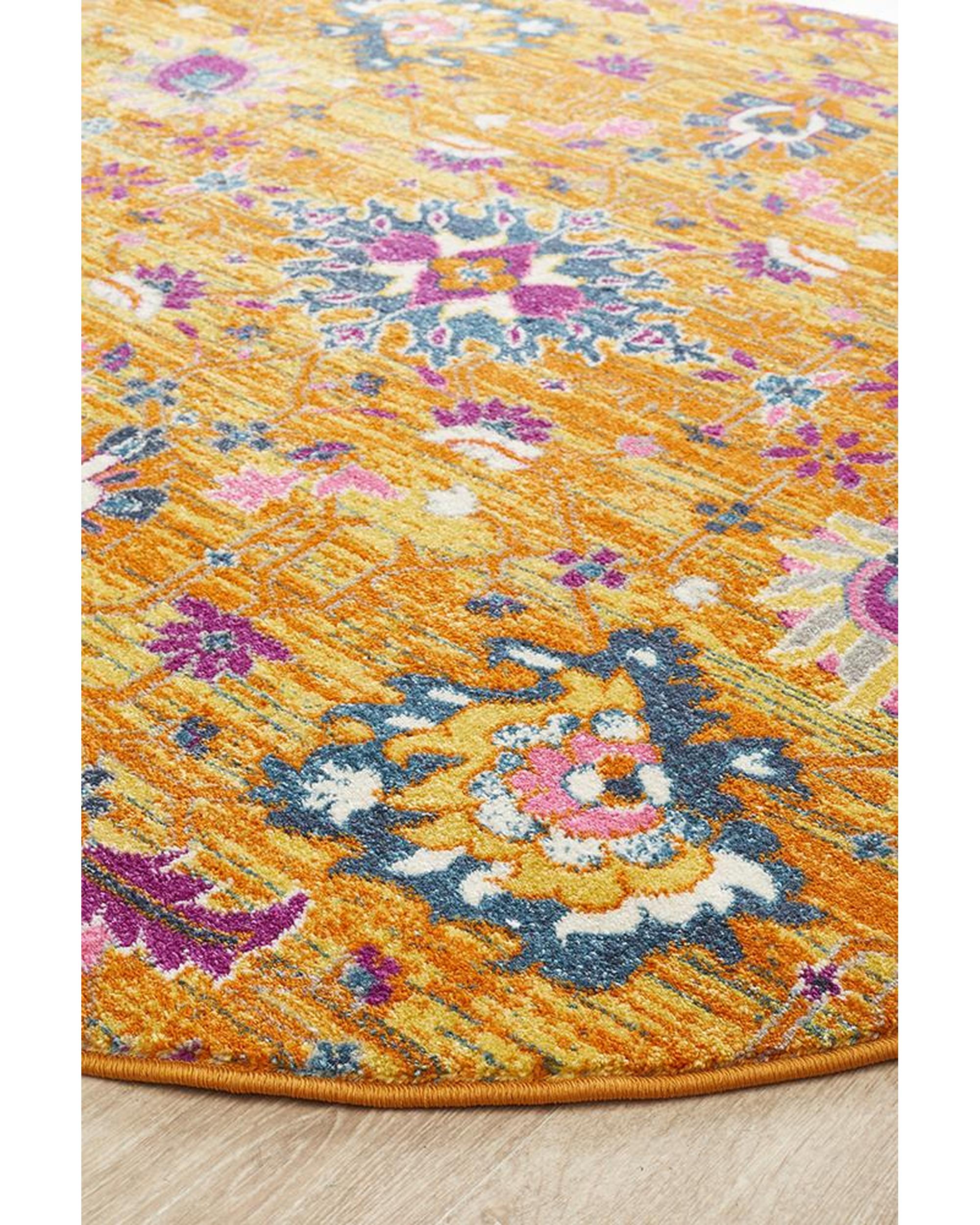 Babylon 210 Rust  Round Rug Rug Culture