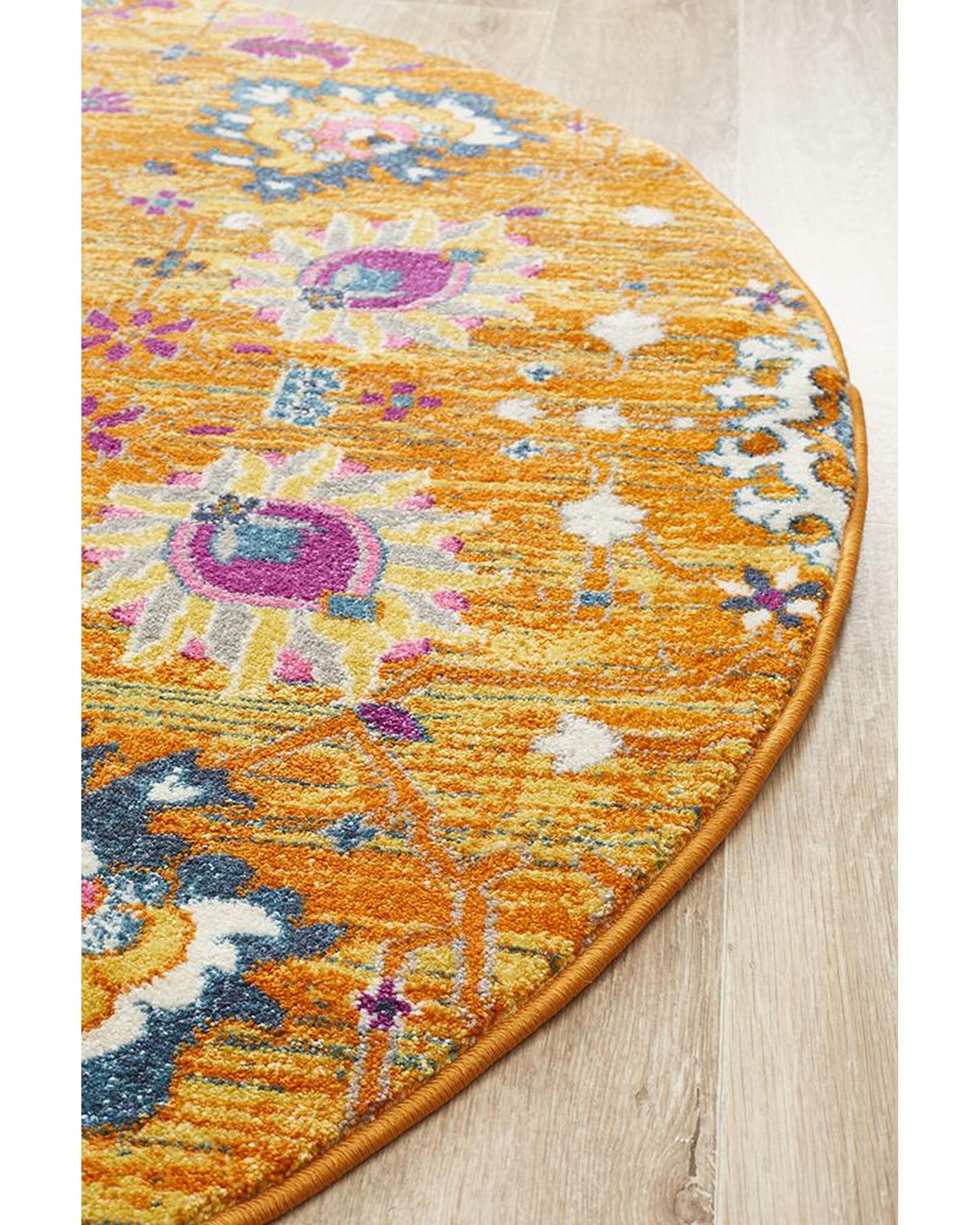 Babylon 210 Rust  Round Rug Rug Culture