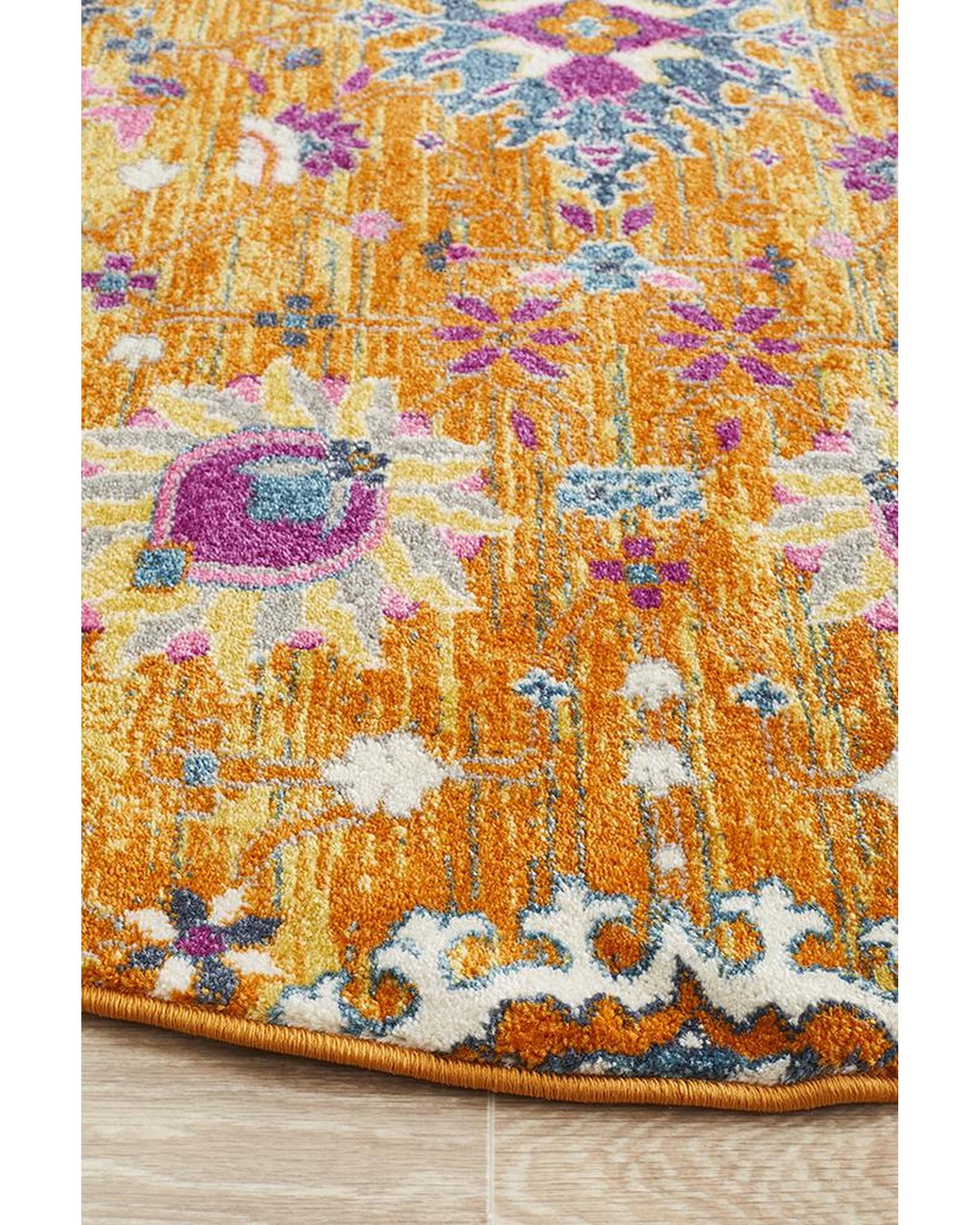 Babylon 210 Rust  Round Rug Rug Culture