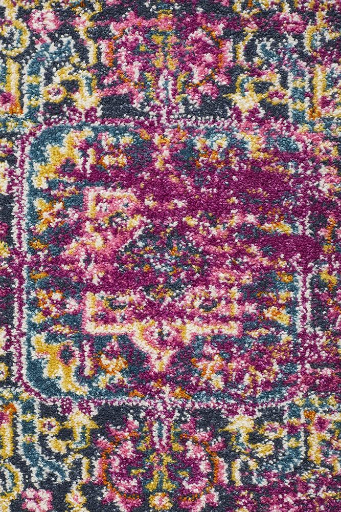 Babylon 211 Fuchsia  Round Rug Rug Culture