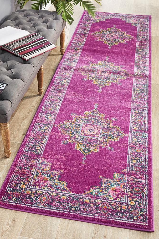 Babylon 211 Fuchsia  Runner Rug Rug Culture